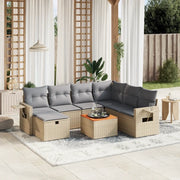 Set Divano da Giardino 8 pz con Cuscini Beige Misto Polyrattancod mxl 116200