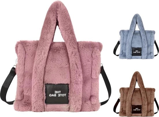 Borsa con imbottitura soffice con chiusura a cerniera - Grande capacità borsa a tracolla regolabile con cinturino - Per donne per shopping, scuola, viaggio al lavoro