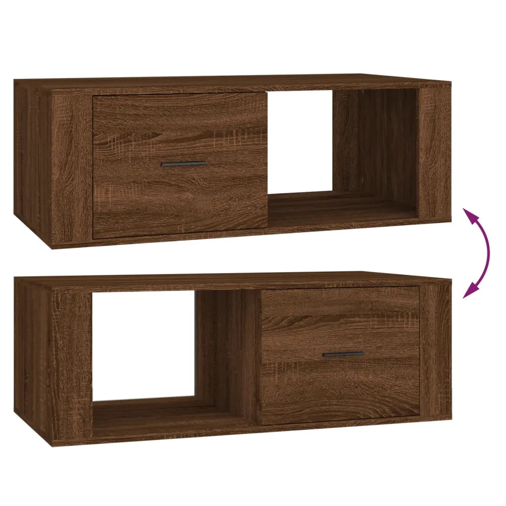 Tavolino Salotto Rovere Marrone 100x50,5x35cm Legno Multistrato 816543