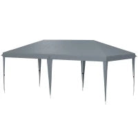 Gazebo da Giardino Pop-up 6x3 m Pieghevole, Tendone per Feste con Sacca di Trasporto, Grigio
