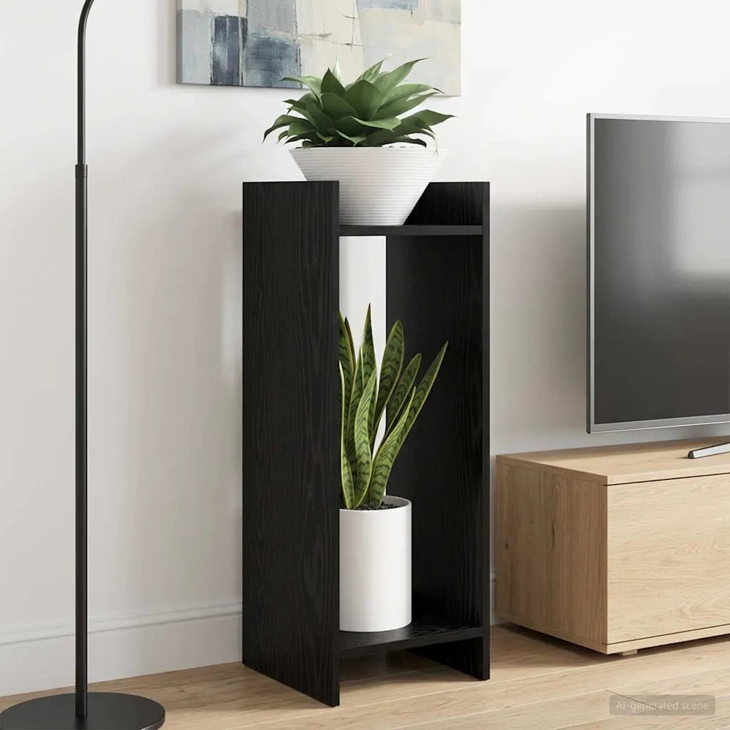 Supporto per piante Rovere Nero 30 x 30 x 80 cm 899580
