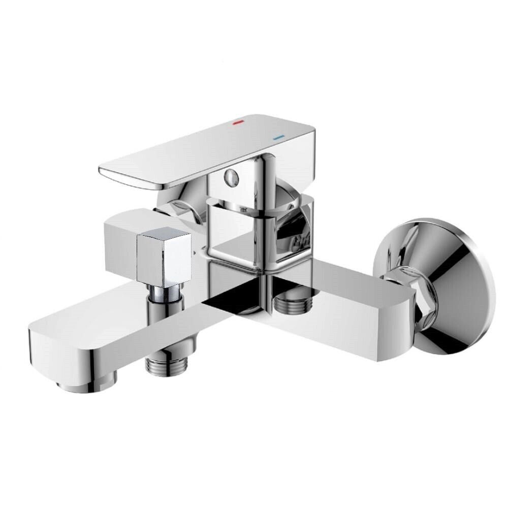 RUBINETTO MISCELATORE VASCA DA BAGNO OTTONE CROMATO ATTACCO DOCCIA SHAPE 87116