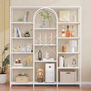 Scaffale moderno - Xylo - 160x30x180 cm - Bianco - Multiscomparti design rettangolare-curvo