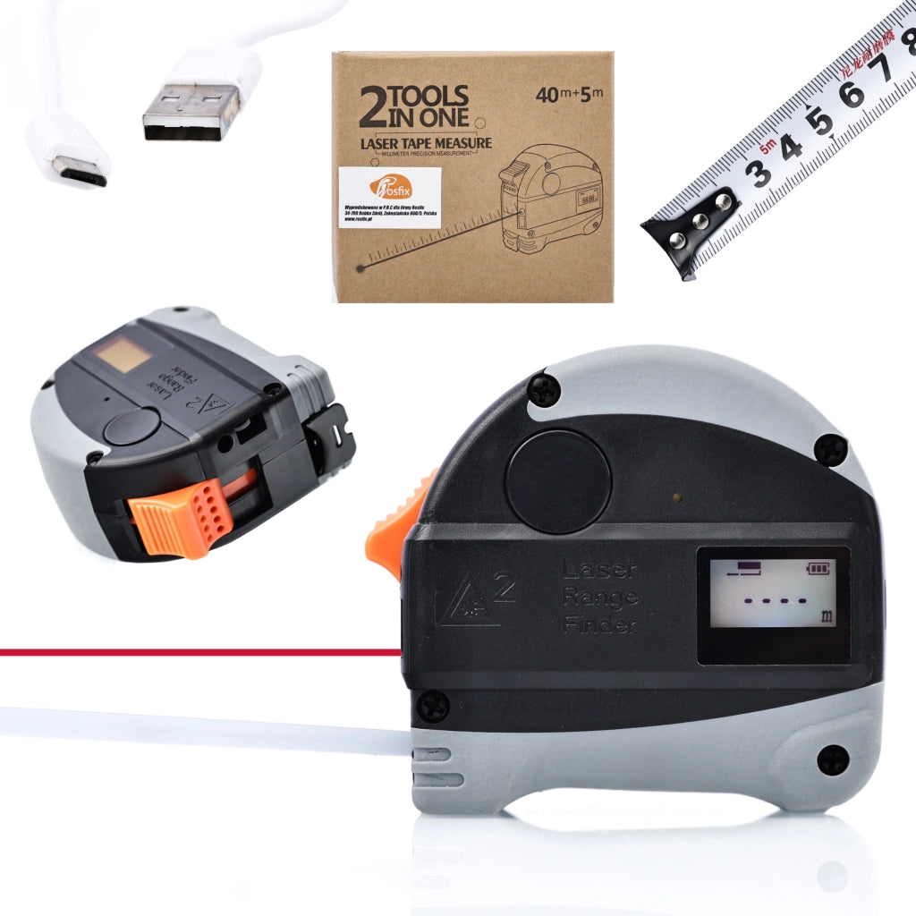 Distanziometro Laser Digitale con Metro 40M – Precisione 0,001m | Display Digitale, Batteria Li-Ion