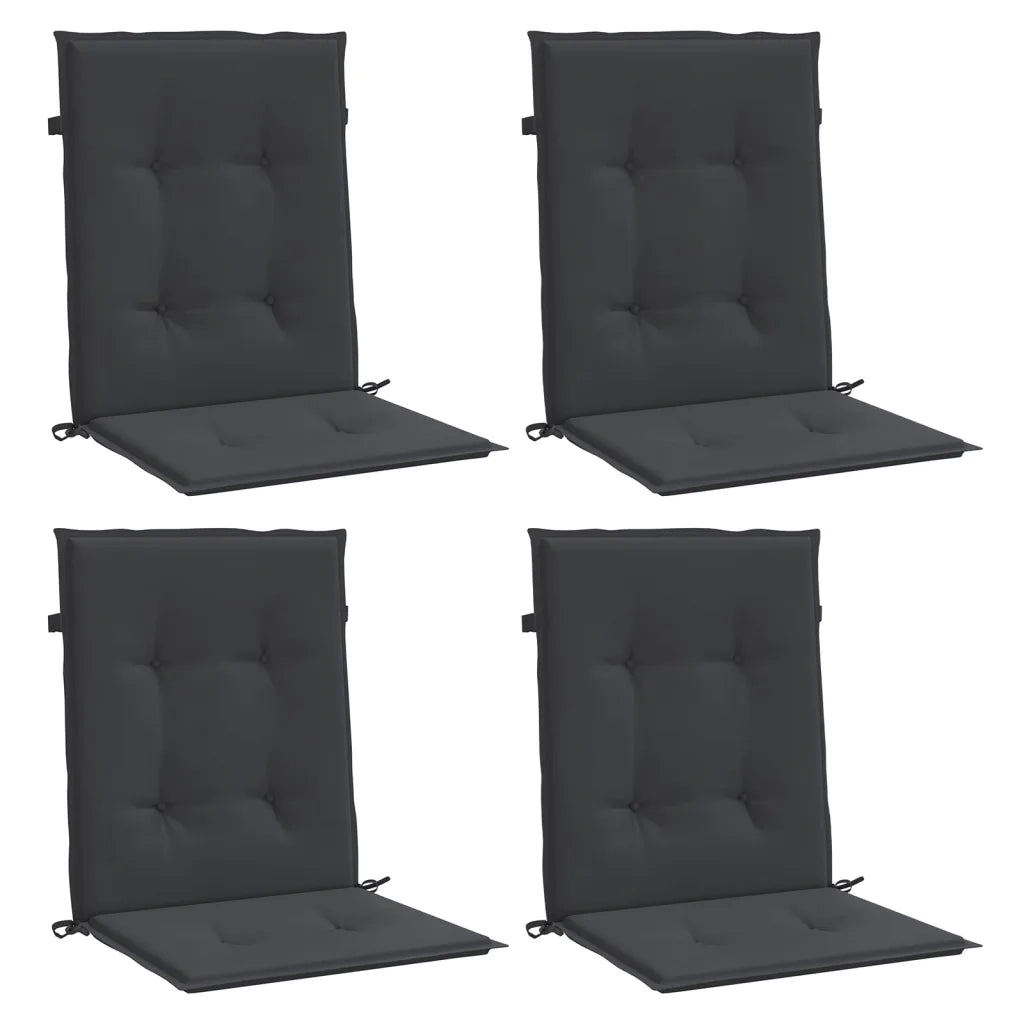 Cuscini per Sedia 4 pz Neri 100x50x3 cm in Tessuto Oxford