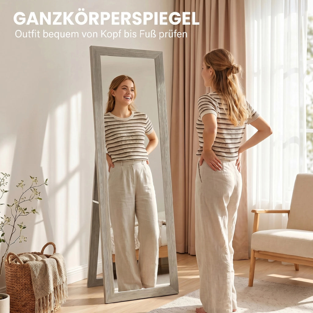 Specchio rettangolare ¨C Minimal ¨C grigio 37x157 cm