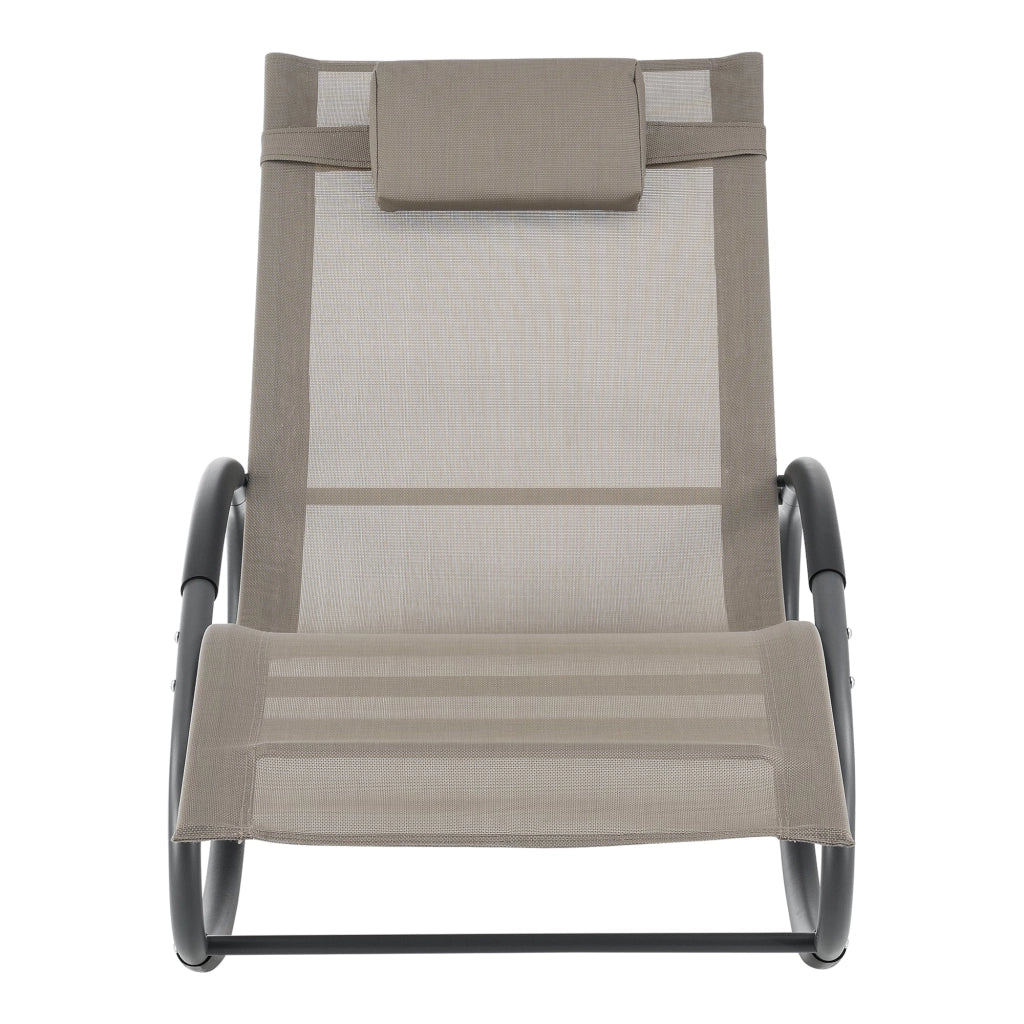 Sedia da giardino rimovibile acciaio e tessuto 153 x 63 x 81 cm beige 03_0009460