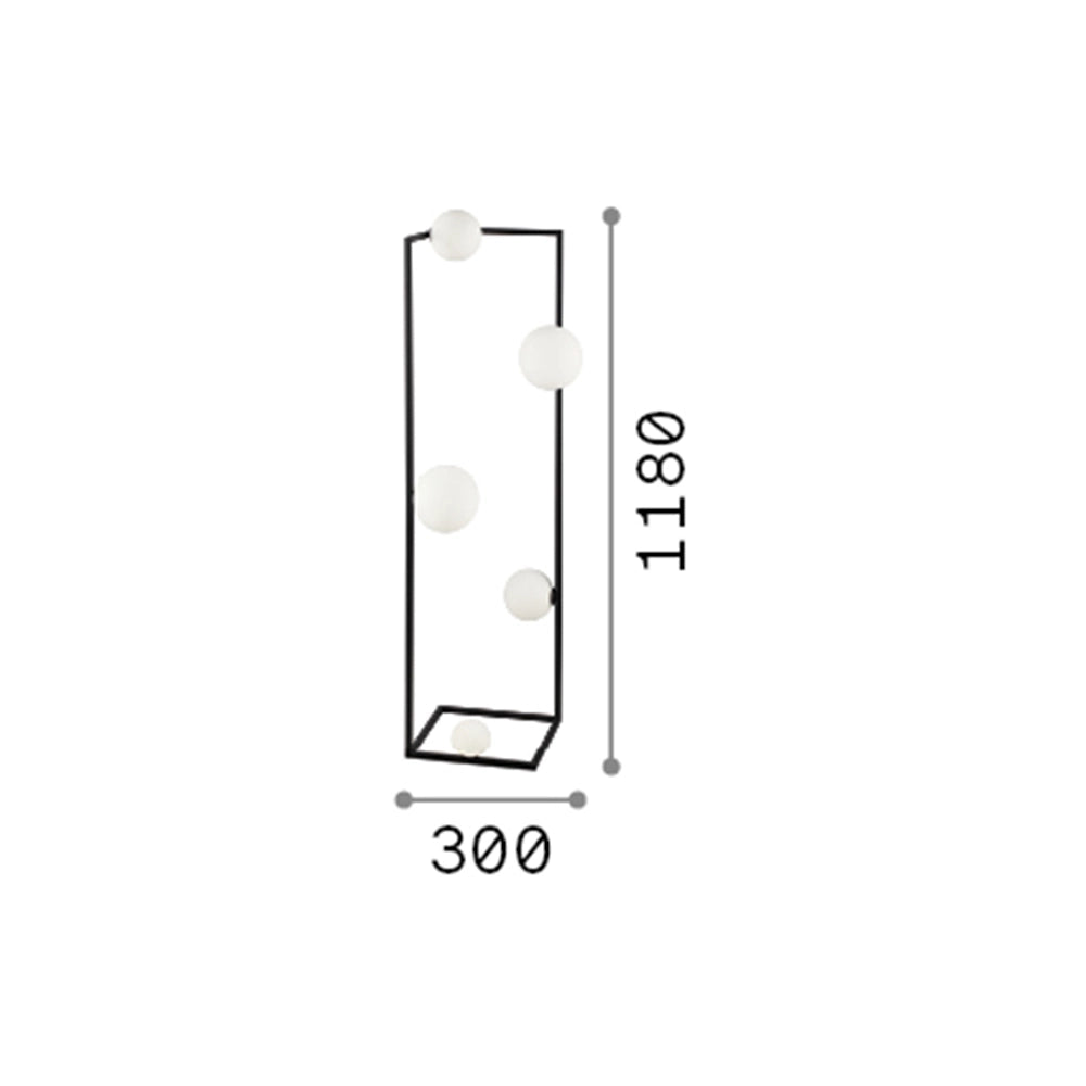 Piantana Industrial Angolo Metallo Ottone 5 Luci G9 3W 3000K Luce Calda