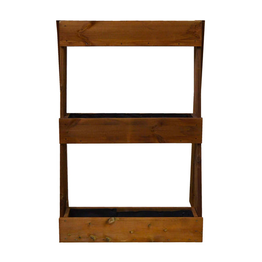 Orto Verticale Inclinato 3 Livelli 71x16,5x100 cm Ortolegno Balcony in Legno di Pino color Castagno