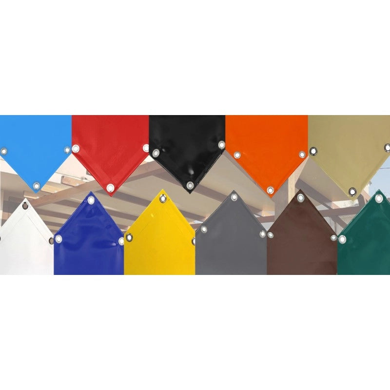 Telo PVC Impermeabile Rosso | Telone Occhiellato ogni 25CM 650g/mq | Copertura Esterna | 3x5m | Resistente Protezione Multiuso