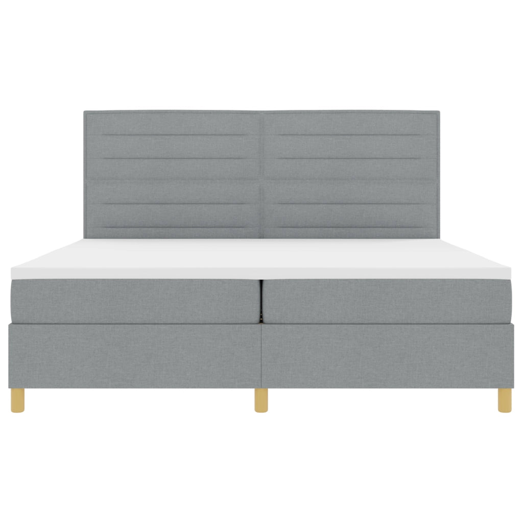 Letto con Box Spring e Materasso Grigio Chiaro 200x200 cm Tessuto