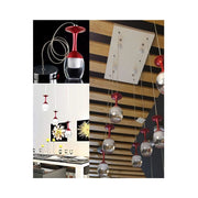 Trade Shop - Lampadario 6 Pendenti Lampada Calice Rosso A Soffitto Luce Led Pendente Portalampada -