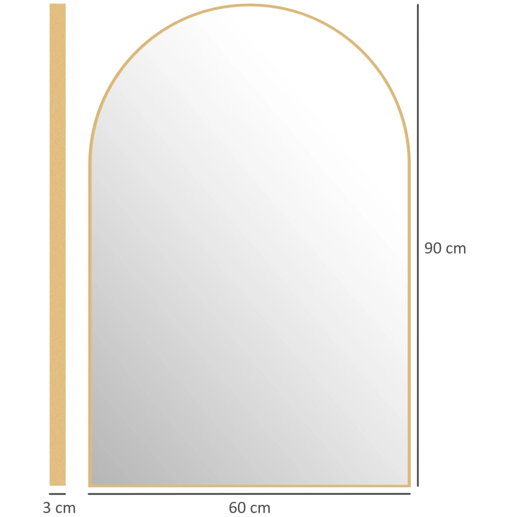 Specchio da bagno con cornice in alluminio ¨C zephmum ¨C oro 60x90 cm
