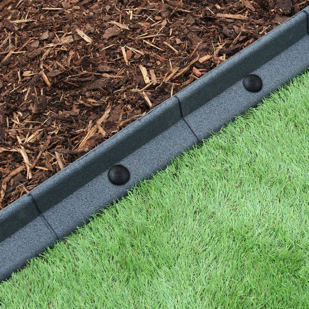 Bordatura per Aiuole Bordo Prato da Giardino Palizzata Flessibile fino a 70° in Gomma Resistente agli UV Pezzi da 1.2m - Grigio - 6 pezzi