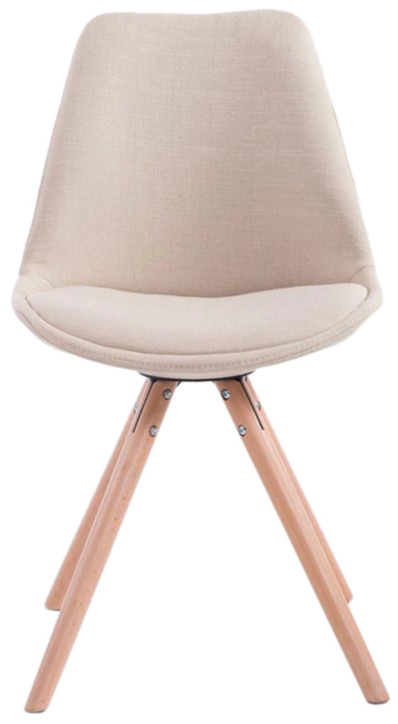 Set di 4 sedie per visitatori Toulouse Fabric Round crema,natura