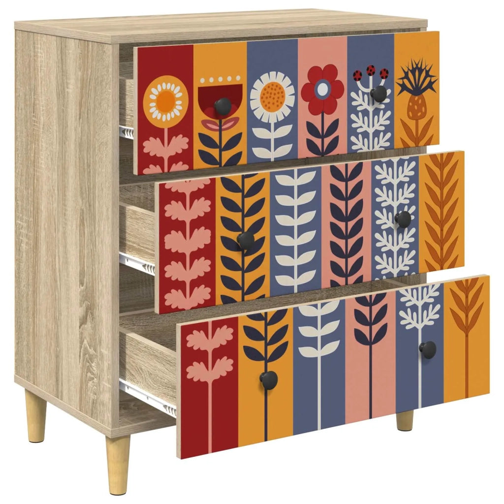 Cassettiera ESSEN Stampa di girasoli 66 x 36,5 x 75 cm Sonoma 8007362