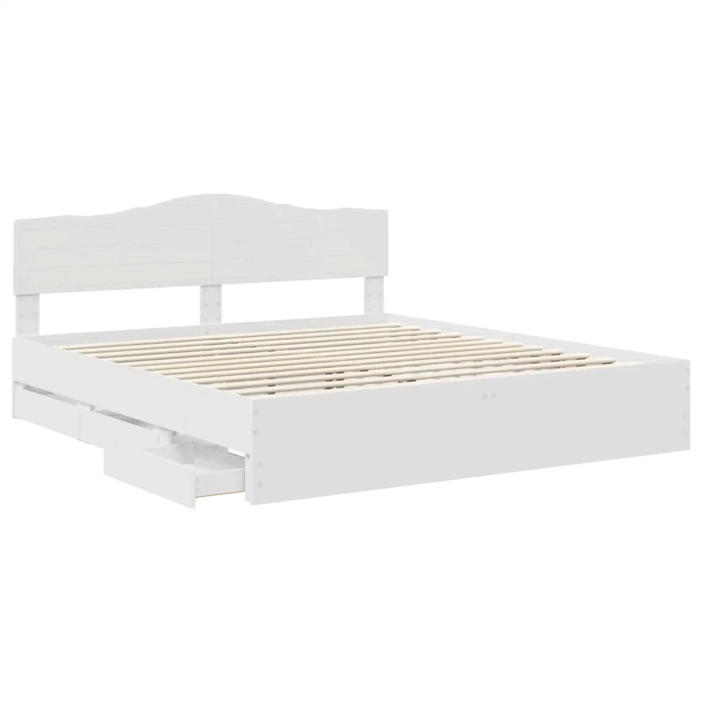 Struttura del letto Bianco 200 x 200 cm Legno Ingegnerizzato