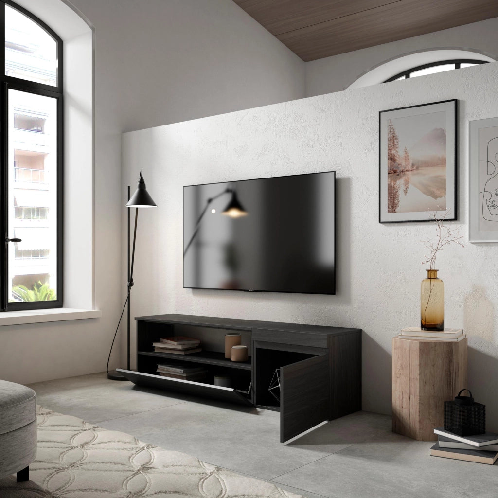 Mobile TV Soggiorno, 150x35x45cm, Per TV fino a 65", Mobile Soggiorno, Nero RF2475