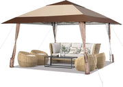 Gazebo da Giardino Regolabile in Altezza 265/275/285 cm, Pieghevole, Portatile, con Custodia e Ruote e 4 Sacchi di Sabbia, Tenda da Giardino, Terrazza, Cortile