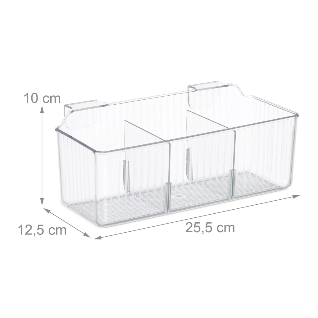 Set di 2 organizer sospesi a 3 comparti custodia flessibile bagno cucina in plastica bianca 13_0014553