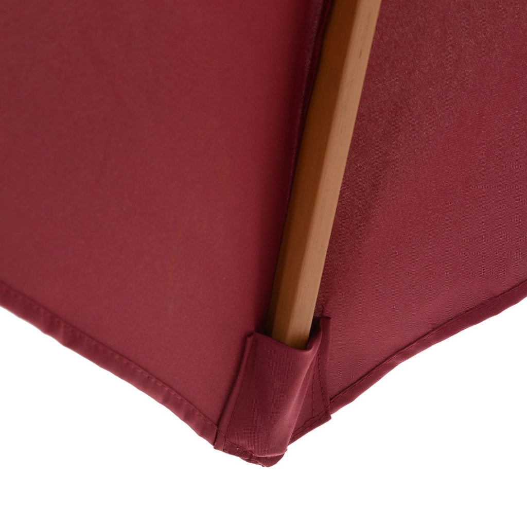 Ombrellone da Giardino Rotondo in Legno e Poliestere ¨C zephmum ¨C Bordeaux 250x230 cm