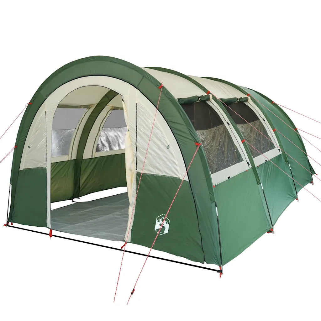 Tenda da Campeggio a Tunnel per 4 Persone Verde Impermeabile 94400