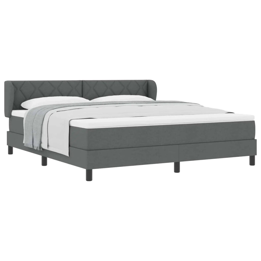 Letto a molle con testiera Grigio scuro 180 x 200 cm Tessuto 3340102