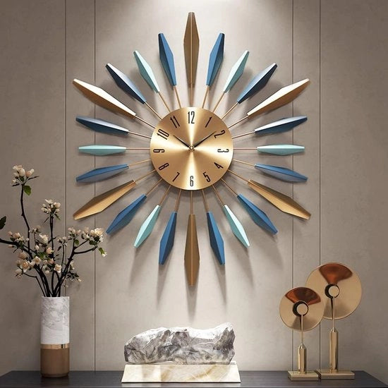 Orologio Decorativo in Stile Mid-Century, Moderno, Silenzioso e Senza Tocco per Soggiorno, Camera da Letto, Cucina, Ufficio