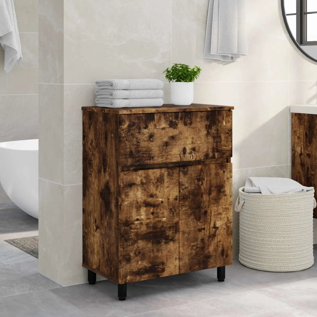 Mobiletto da bagno Rovere Fumo 60 x 35 x 80 cm
