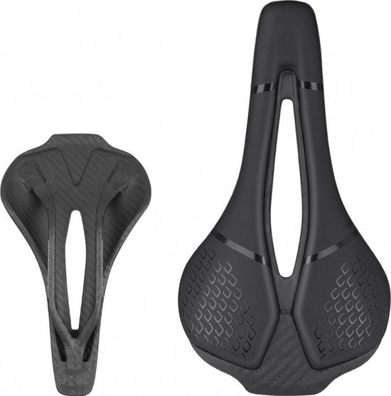 Sella da Bicicletta in Fibra di Carbonio - 120g - Design Sportivo - Adatto per MTB e Corsa - Fibra di Carbonio - Sella da Mountain Bike - Solida e Leggera - Sella da Trekking da Sport - Unisex