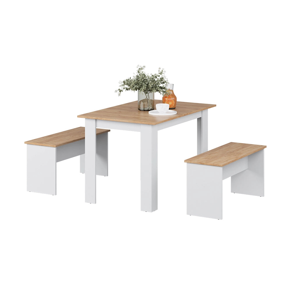 Vicco Gruppo panca ad angolo Rovere bianco/dorato 112 x 73.6 cm con 2 panche