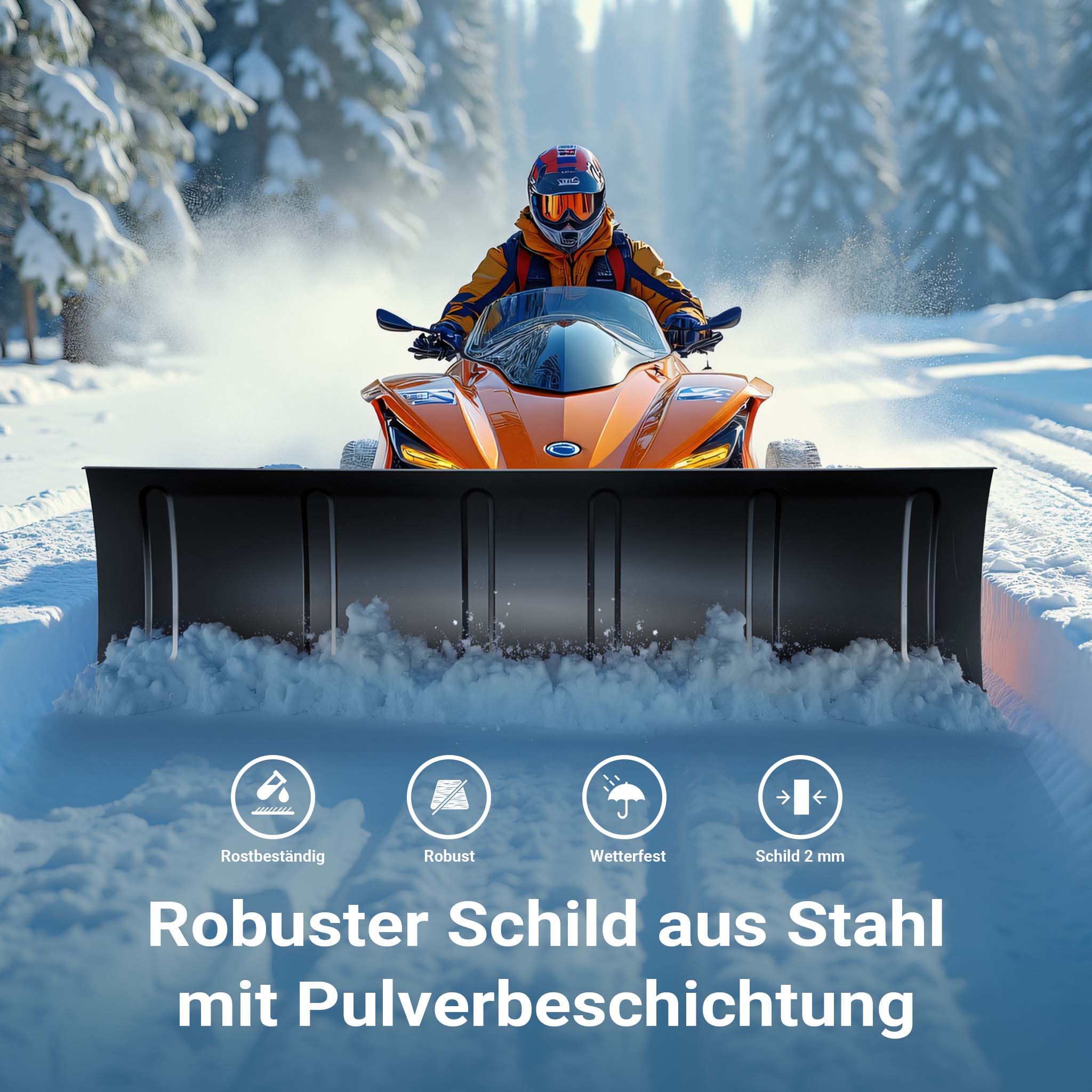 Spazzaneve per quad, 120cm x 40 cm, regolabile, Sgombraneve Spartineve