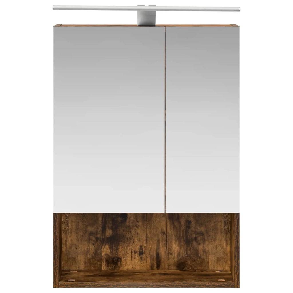 Mobiletto per specchio da bagno Rovere fumé 50 x 14,5 x 70 cm 889211