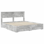 Letto matrimoniale | Letto per adulti | Struttura del letto con testiera Grigio cemento 200 x 200 cm