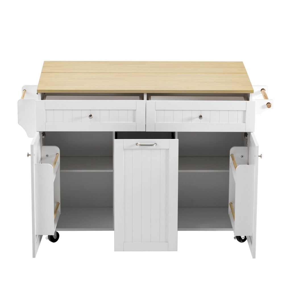 Isola da Cucina Mobile Allungabile ¨C MINIMAL ¨C Bianco, con Cassetti Multifunzione
