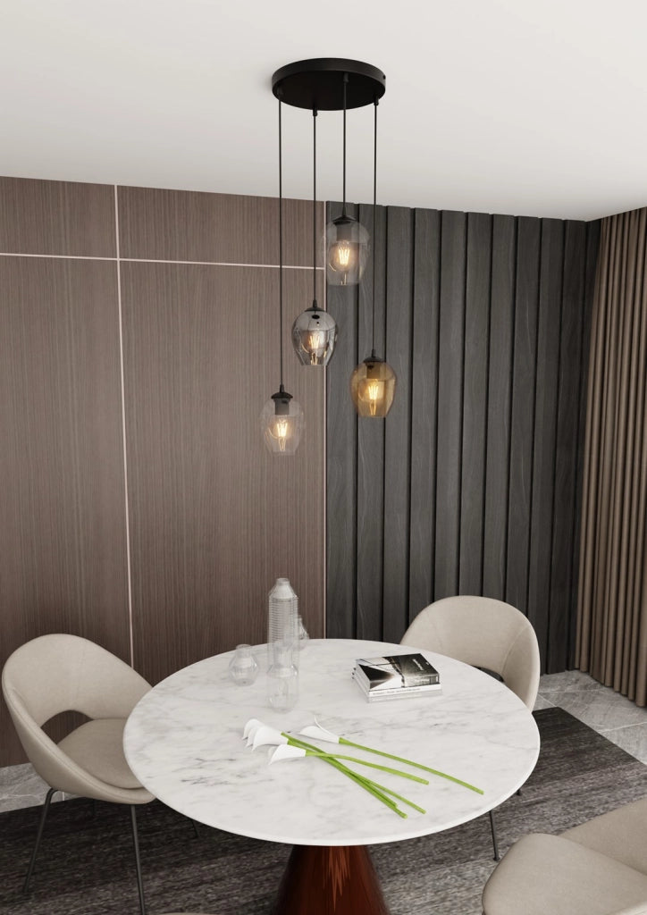 Lampadario Emibig Istar Premium 4xE27 nero multicolore