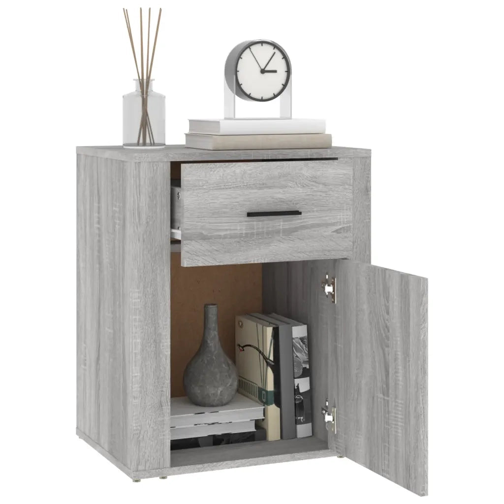 Comodino Grigio Sonoma 50x36x60 cm in Legno Multistrato 816726