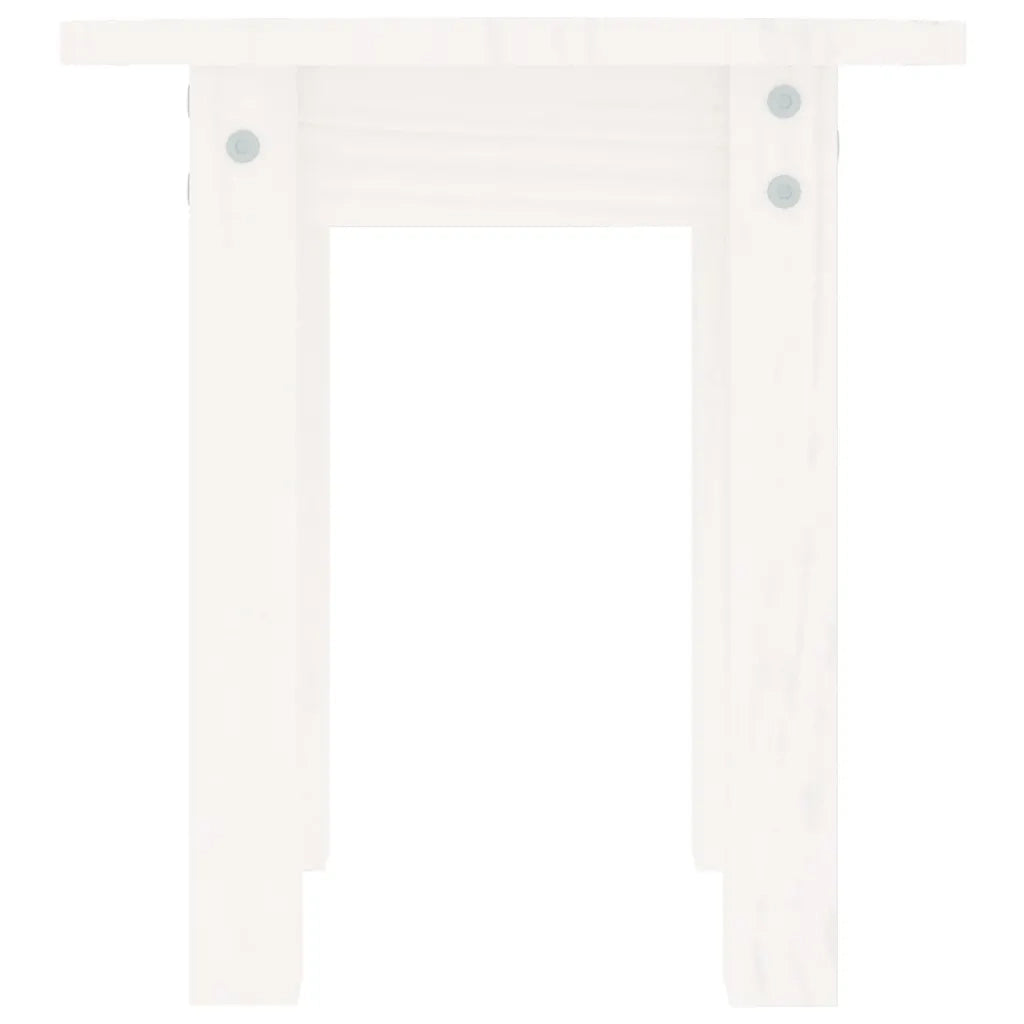 Tavolino da Salotto Bianco Ø 35x35 cm in Legno Massello di Pino 822338