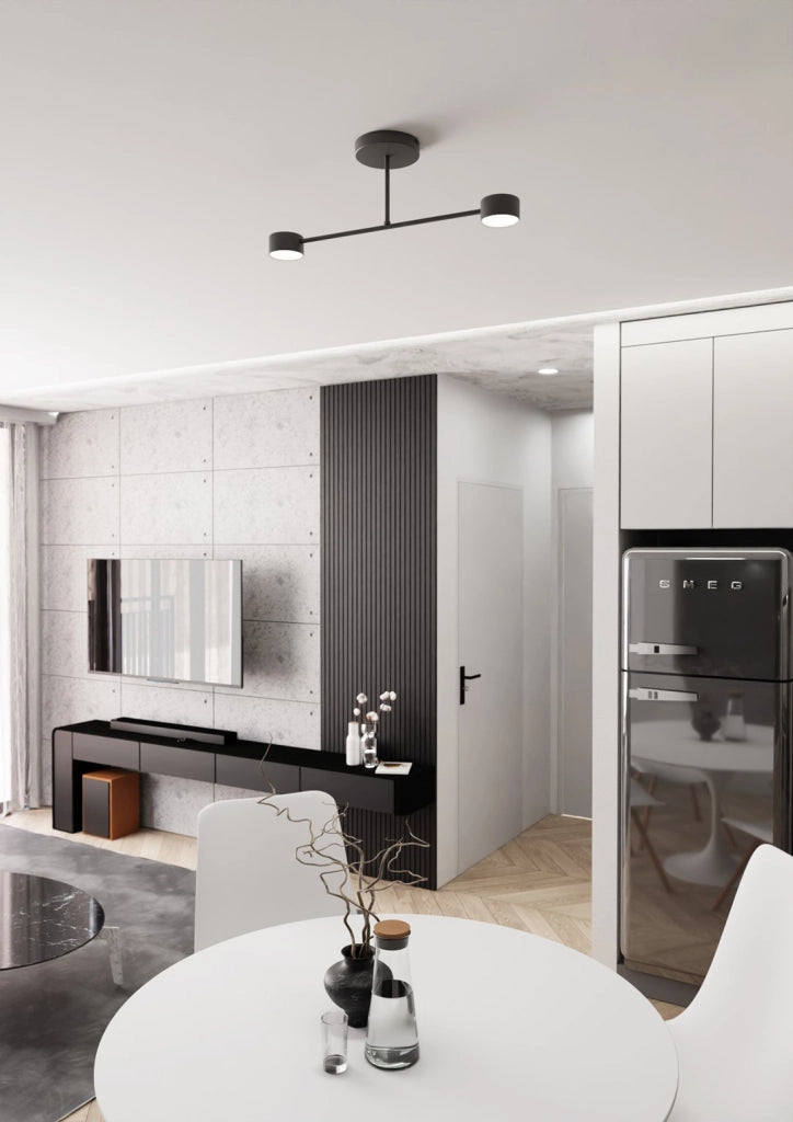 Plafoniera minimalista nera in metallo HALO 2xGX53 8W Emibig