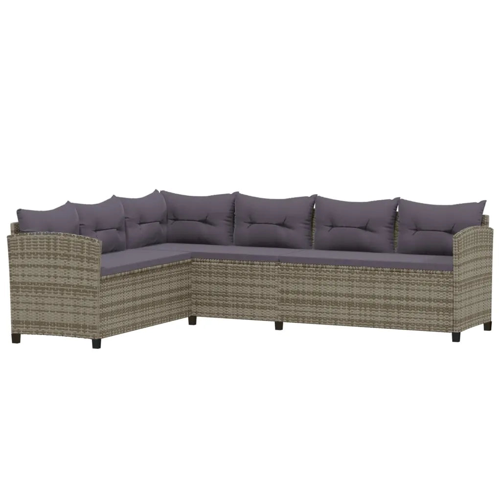 Set Divani da Giardino 3 pz con Cuscini in Polyrattan Grigio cod mxl 38720