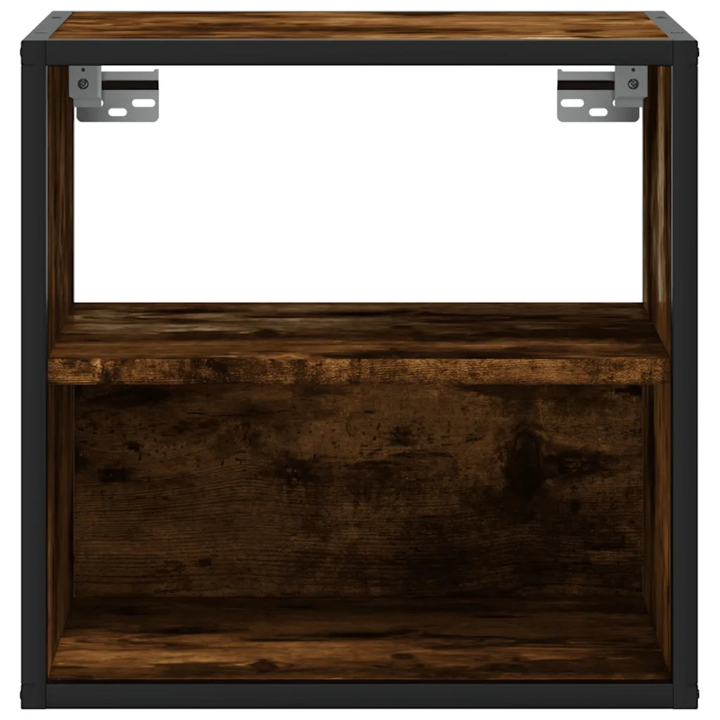 Comodino a Muro-Tavolino da notte sospeso Rovere Fumo 40x31x39,5 cm 304202