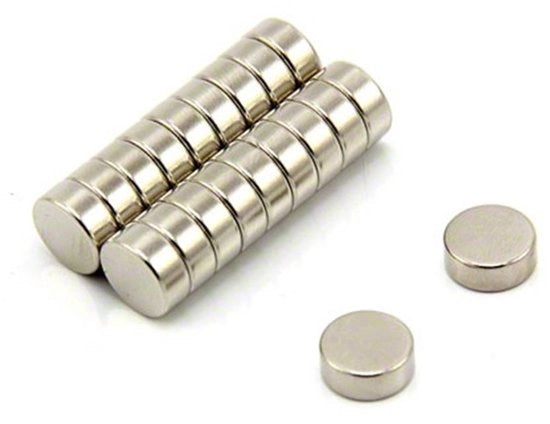 Magnetodi neodimio per hobby, modellismo e artigianato - diametro 10 mm x spessore 4 mm - forza di attrazione 2,3 kg - confezione da 20 pezzi