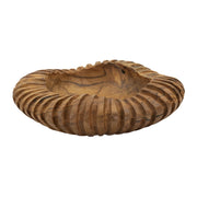 Ciotola centrotavola Geris in teak riciclato scolpito Ø 29x7 cm — pezzo unico