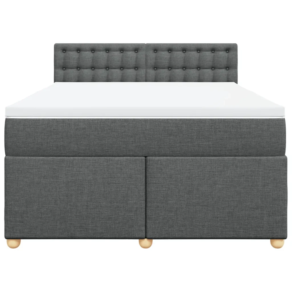 Giroletto a Molle con Materasso Grigio Scuro 160x200 cm Tessuto 3286746