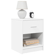 Comodino con cassetto-Tavolino da notte Bianco 40x34x50 cm
