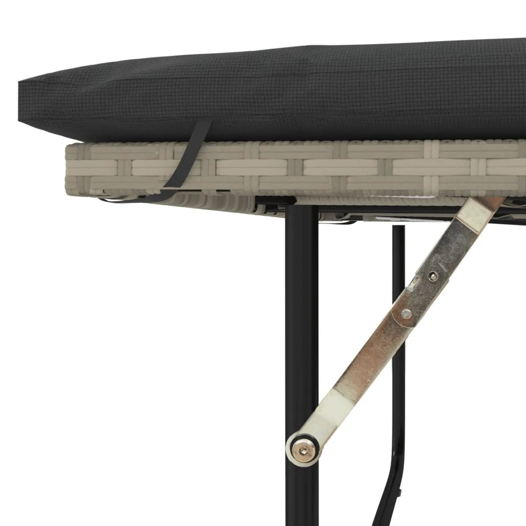 Divano da Giardino con Cuscini 2 Posti Grigio Chiaro Polyrattan