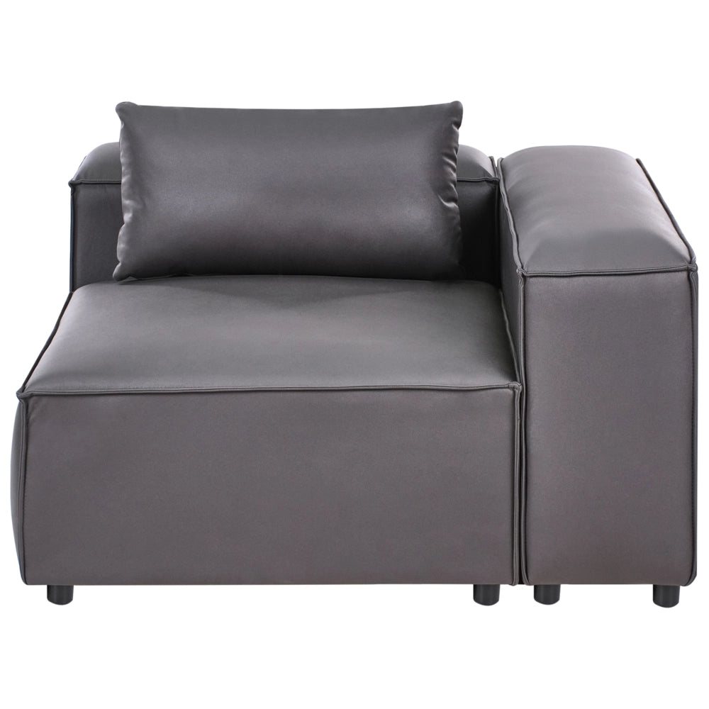 Divano angolare a 1 posto Modulo in ecopelle Nero Brande stile moderno