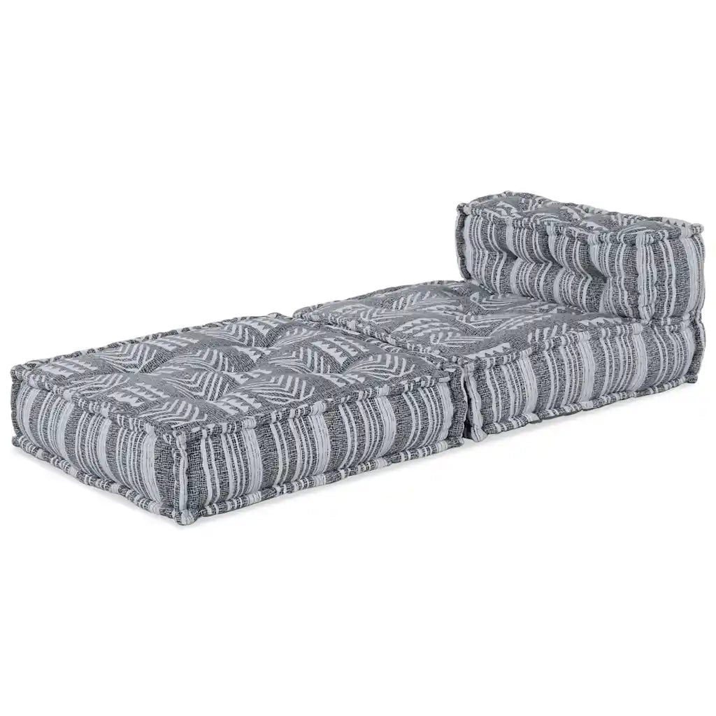 vidaXL Pouffe Rigato Grigio 70 x 70 x 54 cm Tessuto