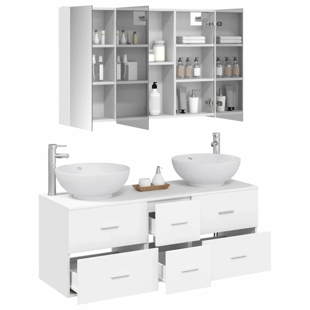 Set di mobili per il bagno 4 pcs Bianco 3406983