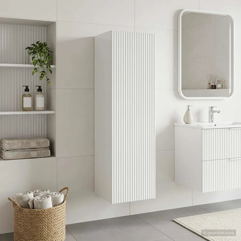 Mobiletto da Bagno a Muro Bianco Lucido 33 x 34,5 x 60 cm 890536